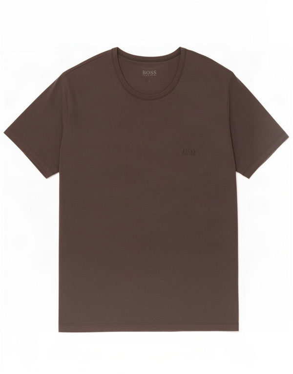 T-shirt da uomo Hugo Boss Top grande in cotone marrone