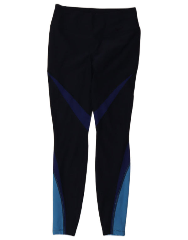 Leggings Nike Dri Fit da donna UK 12 Medium Navy Blue Colourblock