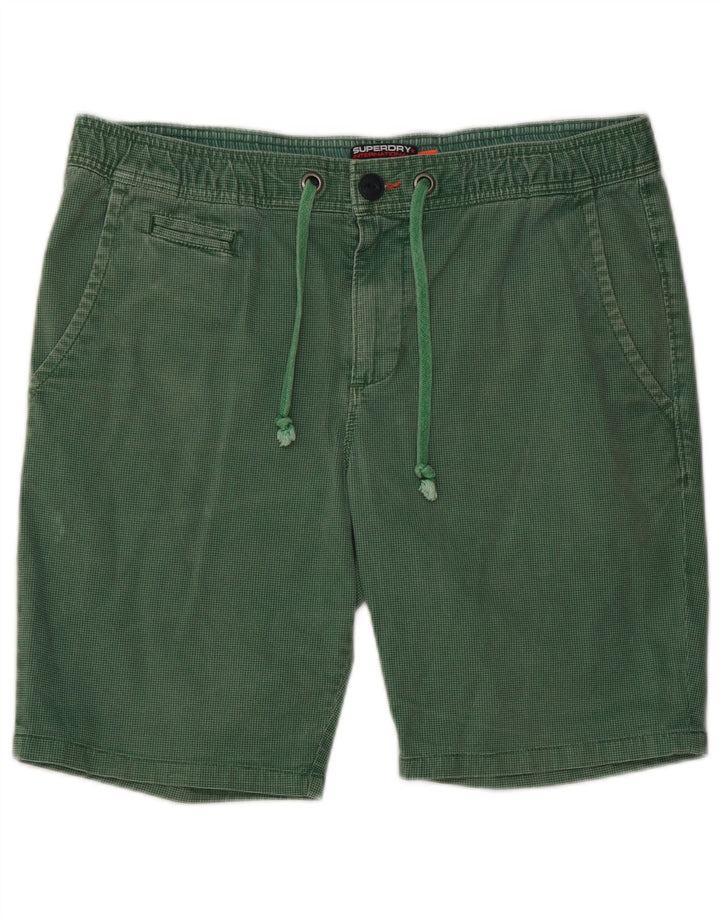 Pantaloncini chino da uomo Superdry grandi W36 in cotone pied de poule verde