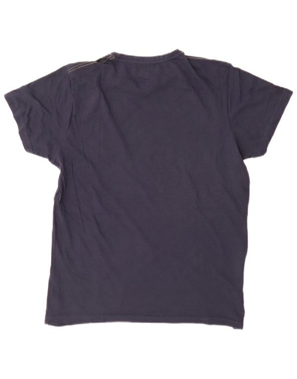 Enrico Coveri T-shirt grafica da uomo Top Large in cotone blu navy