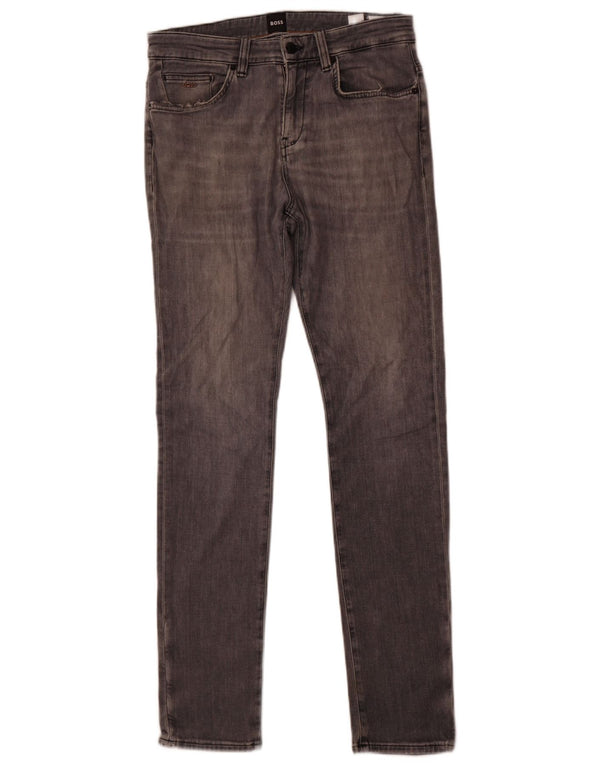 Jeans slim da uomo Hugo Boss in cotone grigio medio