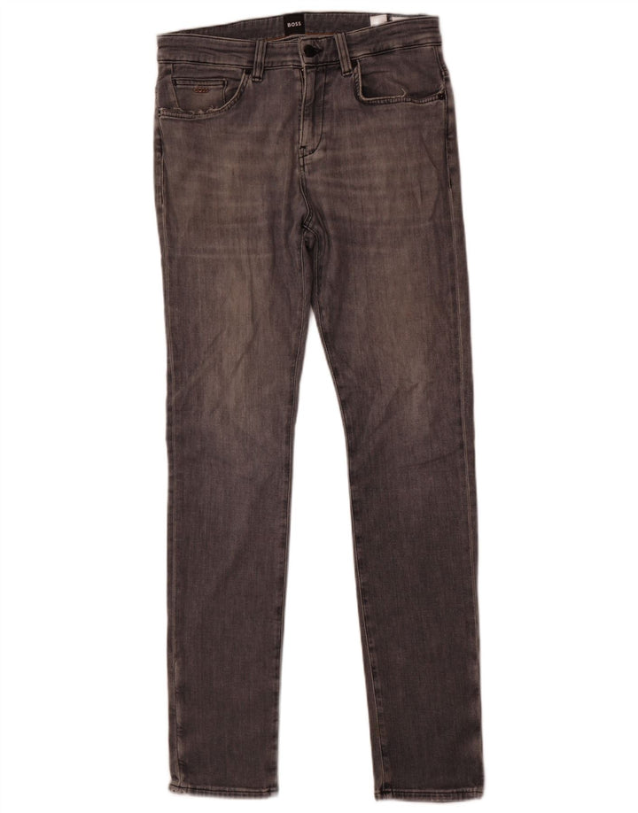 Jeans slim da uomo Hugo Boss in cotone grigio medio