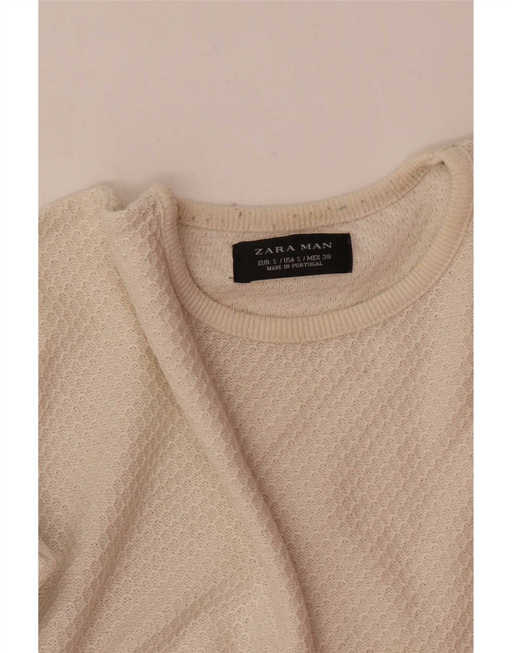 Maglione maglione girocollo da uomo Zara piccolo beige