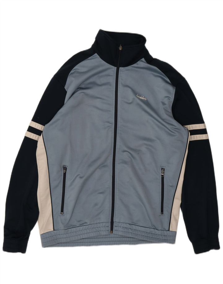 Giacca da tuta da uomo Diadora UK 44 XL Poliestere color block blu