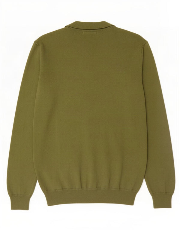 Maglione da uomo con scollo a V Rifle in cotone verde medio