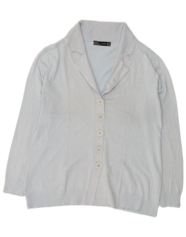 Maglione cardigan da donna Zara UK 16 grande rayon blu