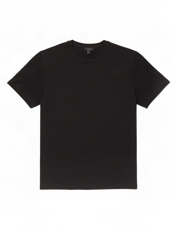 T-shirt da uomo Cos Top piccola in cotone nero