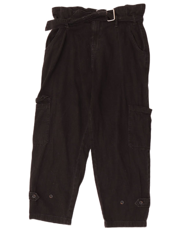 Jeans cargo affusolati da donna All Saints UK 12 medio W32 L27 cotone nero
