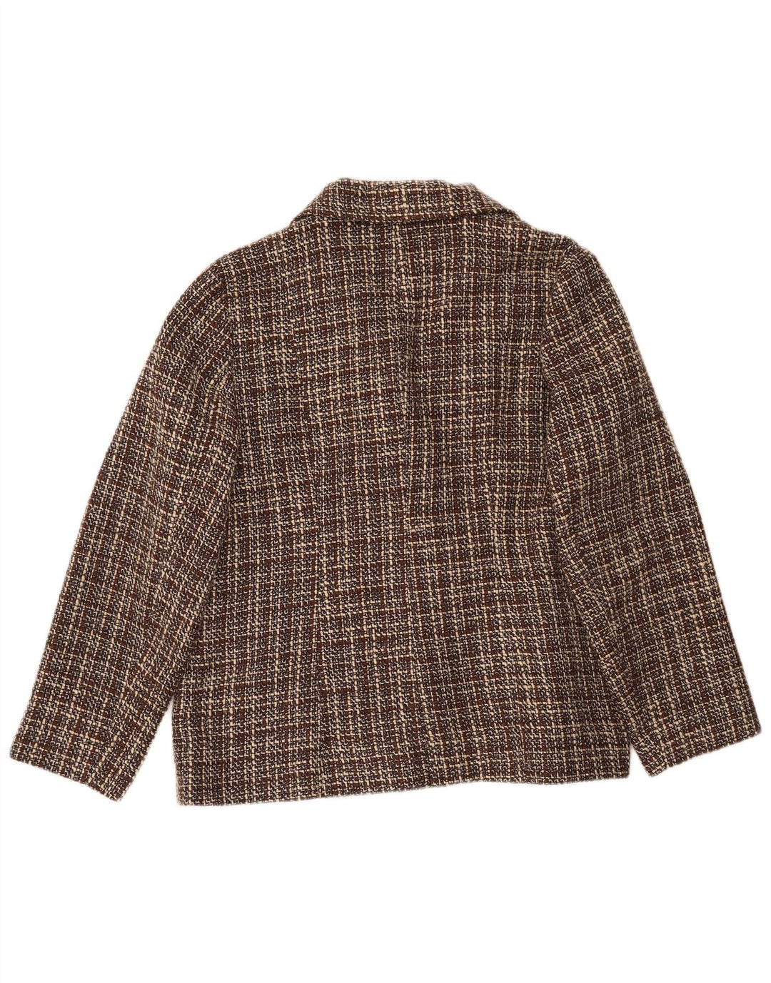 Giacca blazer da donna a 2 bottoni per guardaroba UK 18 XL Acrilico a quadri marrone