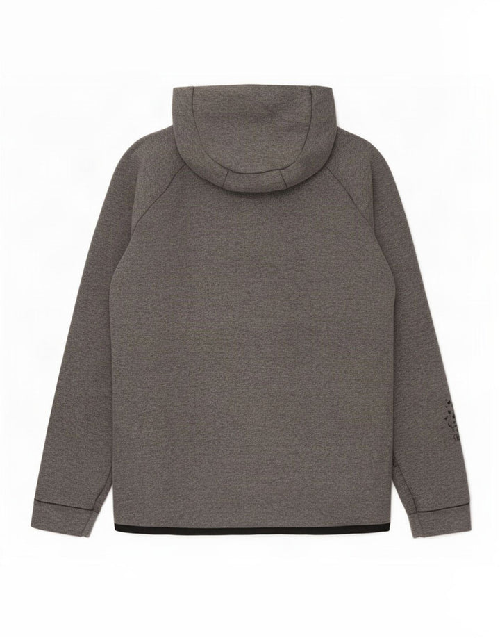 Felpa con cappuccio e zip Nike da uomo in cotone grigio medio