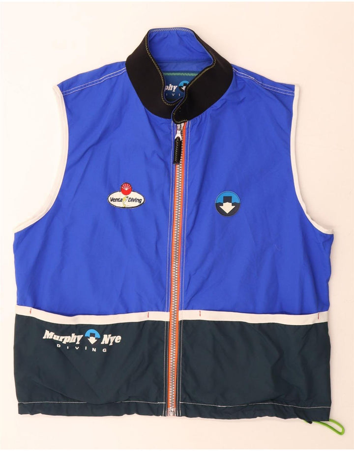 Murphy & Nye Gilet grafico da uomo UK 42 XL Blu Colourblock Poliammide