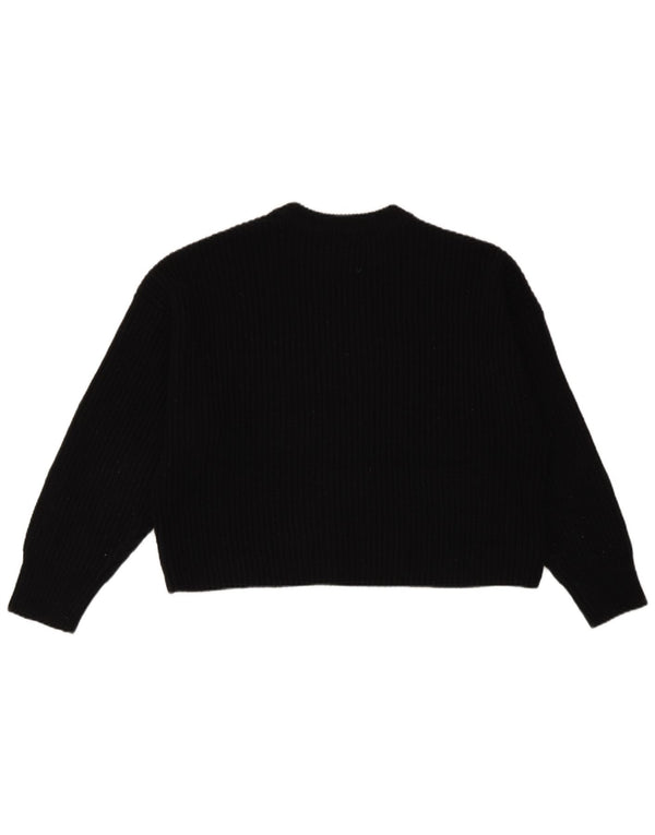Maglione corto girocollo oversize da donna Zara UK 10 piccolo nero