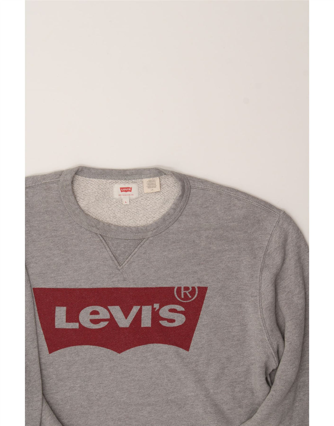 LEVI'S Mens Graphic Sweatshirt Jumper Large Grey Vintage Levi's and Second-Hand Levi's from Messina Hembry 