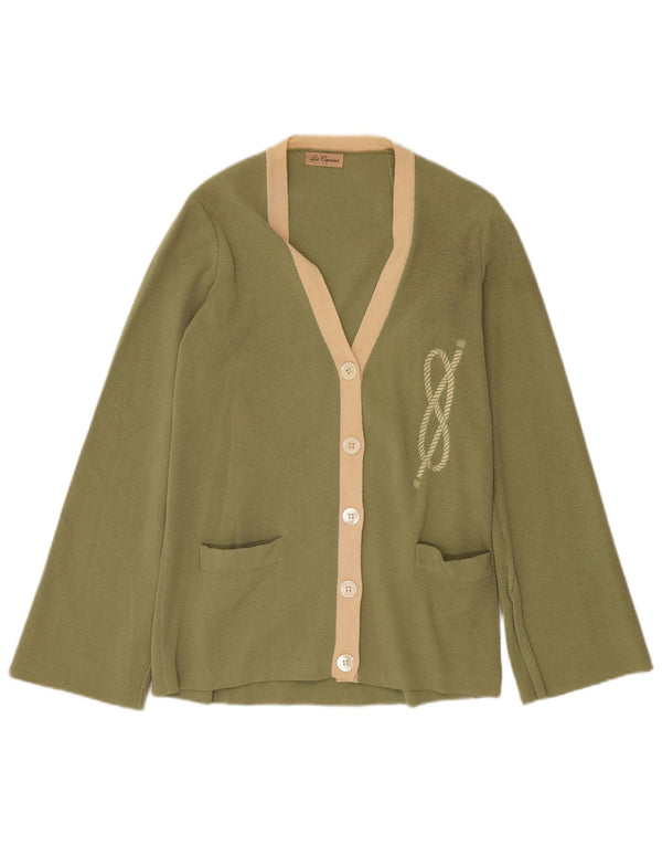 Maglione cardigan da donna LES COPAINS UK 4 XS Lana kaki