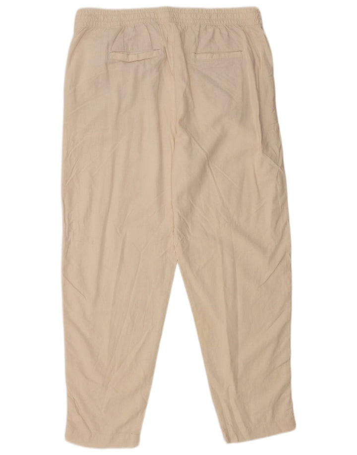 Pantaloni da tuta da donna Marks & Spencer UK 16 Large White Linen