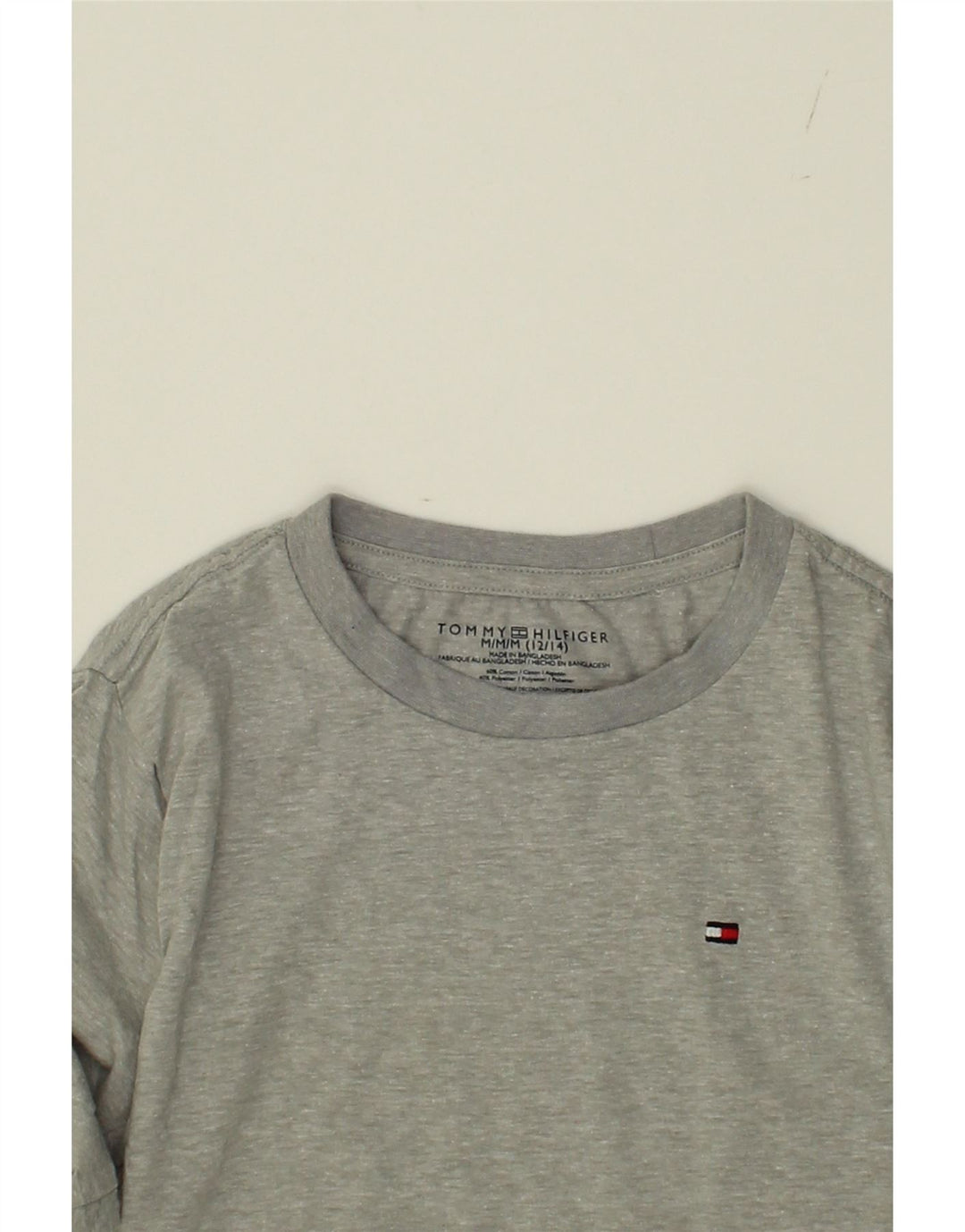 TOMMY HILFIGER Boys Graphic Top Long Sleeve 12-13 Years Medium Grey Cotton Vintage Tommy Hilfiger and Second-Hand Tommy Hilfiger from Messina Hembry 