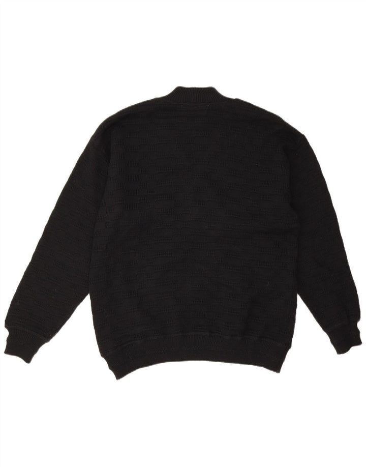 Maglione da uomo con collo alto arcobaleno, grande blocco di colore nero