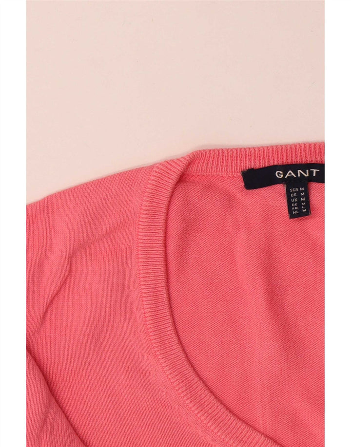 Maglione da donna con scollo a V Gant UK 12 Cotone rosa medio