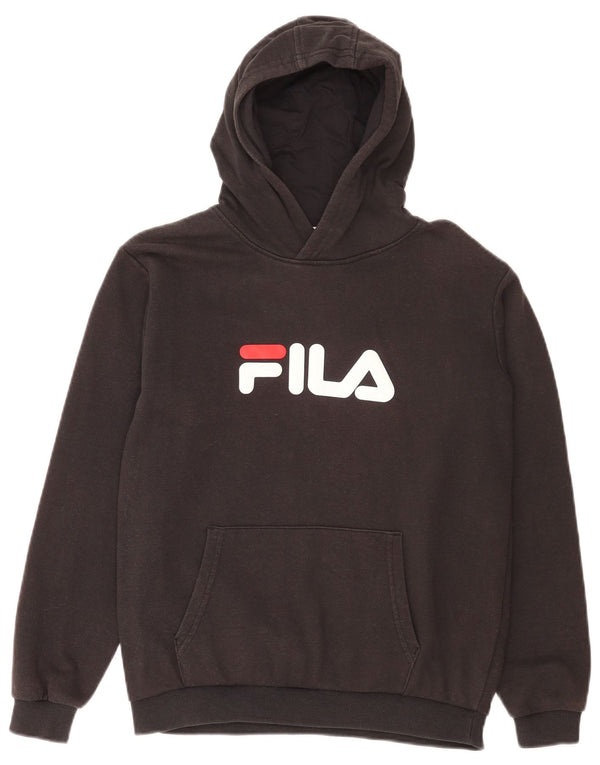 Fila Boys Graphic Hoodie Jumper 13-14 Years Black Cotton