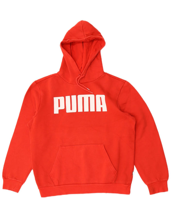 Felpa con cappuccio grafica da uomo Puma Small in cotone rosso