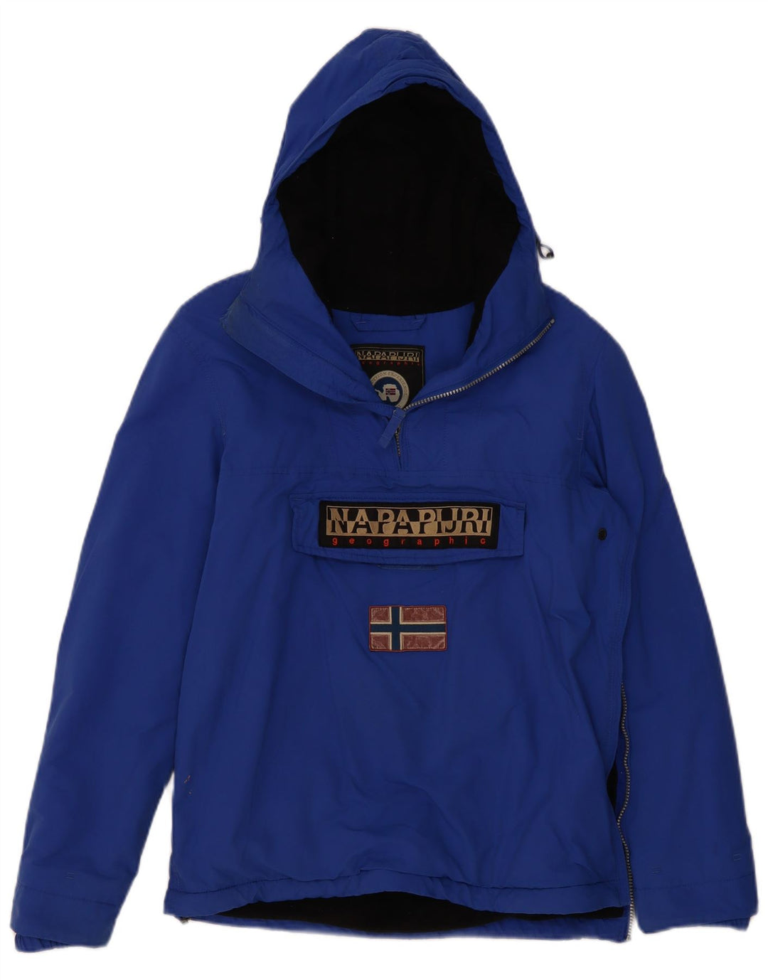 Giacca anorak con cappuccio grafico da uomo Napapijri UK 36 Small Blu Poliestere
