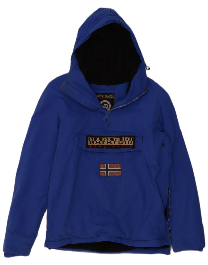 Giacca anorak con cappuccio grafico da uomo Napapijri UK 36 Small Blu Poliestere