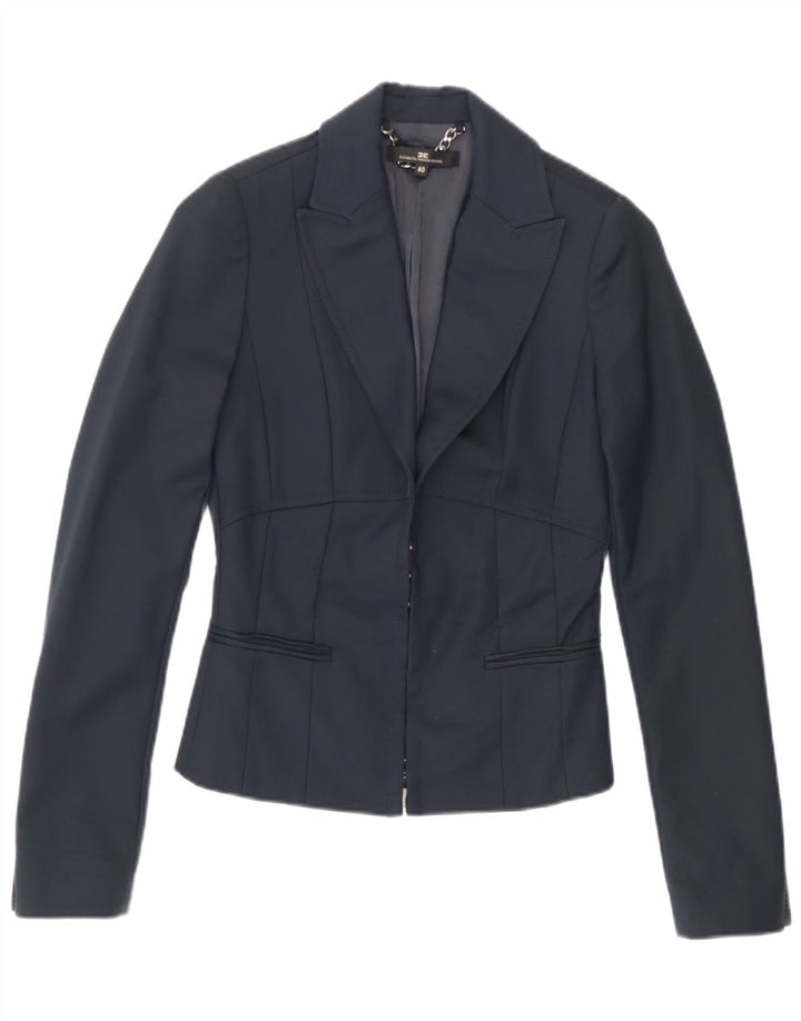 Giacca Blazer Donna Elisabetta Franchi IT 40 Small Blu Navy Cotone