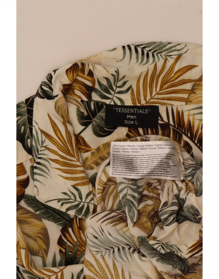 Tessentials Camicia hawaiana a maniche corte da uomo grande floreale multicolore