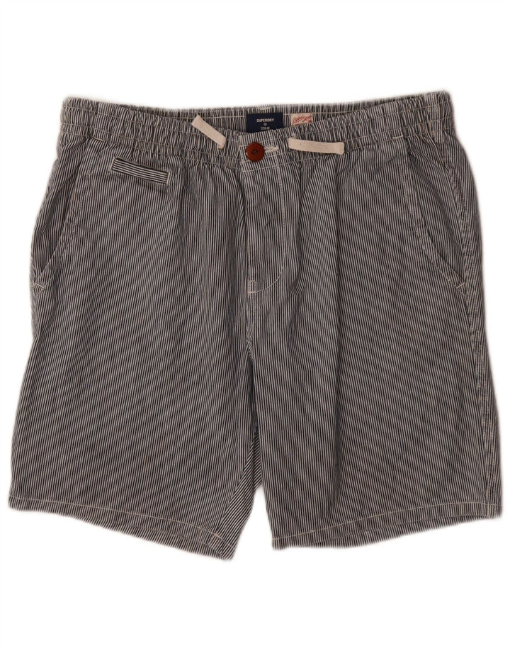 Pantaloncini chino da uomo Superdry medi W32 cotone gessato blu