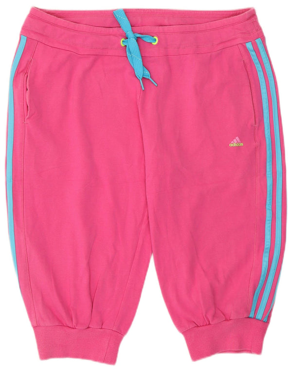 Pantaloncini sportivi Bermuda da donna ADIDAS UK 16 grandi cotone rosa