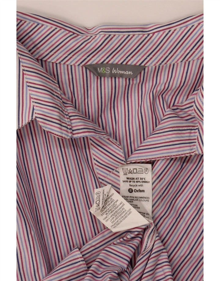 Camicia a maniche a 3/4 da donna Marks & Spencer UK 12 a righe multicolori medie