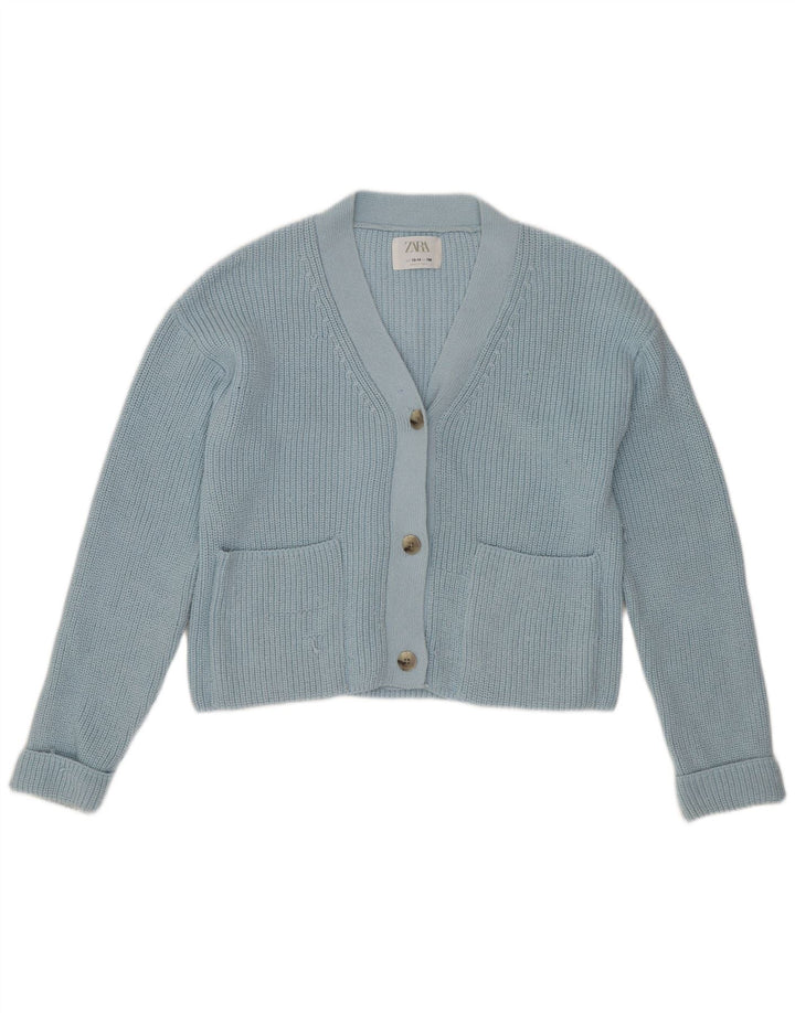 Maglione cardigan corto per ragazze Zara 13-14 anni in poliestere blu