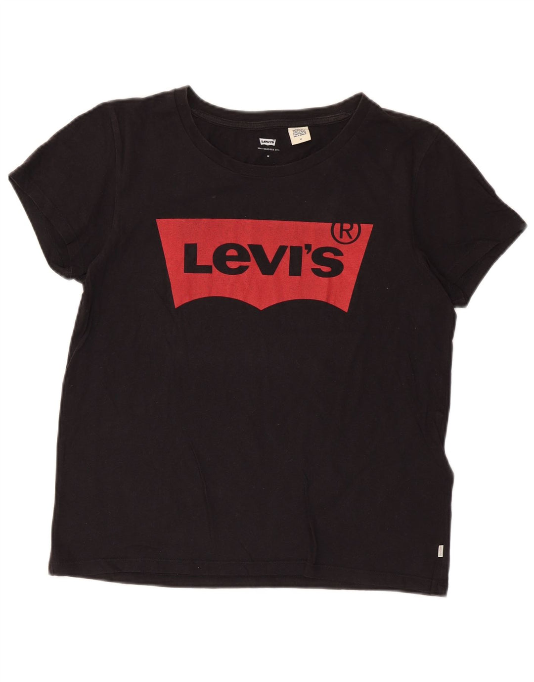 T-shirt grafica da donna Levi's Top UK 14 cotone nero medio
