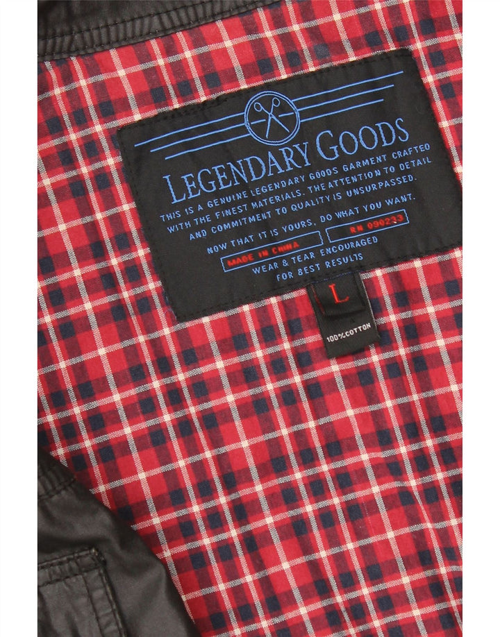 Giacca utilitaria vintage da uomo UK 40 grande cotone nero