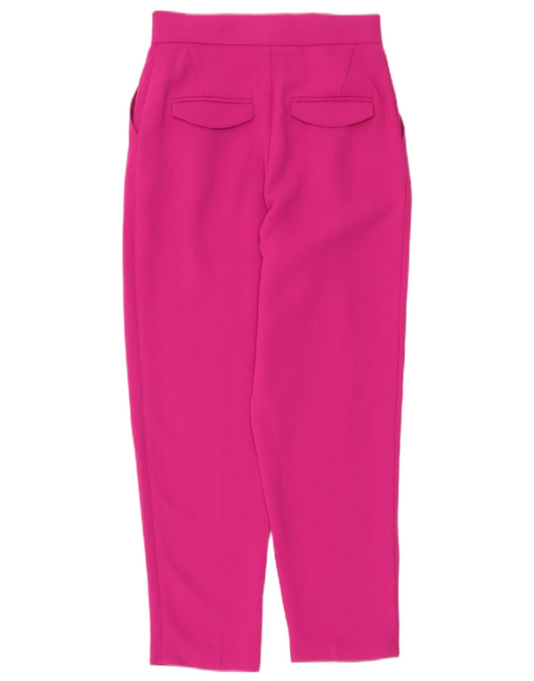 Pantaloni corti da donna a vita alta con pegging Topshop UK 8 piccoli W26 L25 rosa