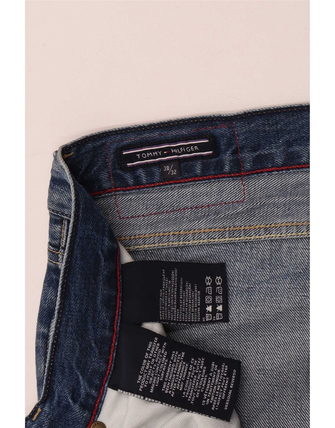 Jeans dritti da uomo Tommy Hilfiger W38 L32 cotone blu