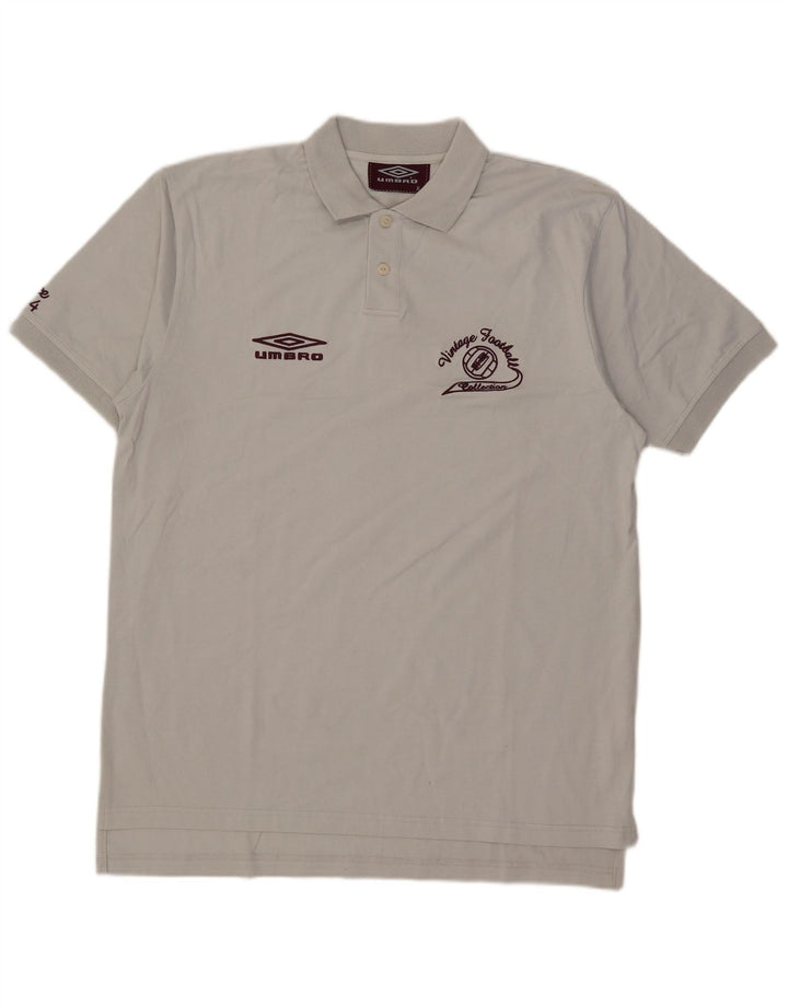 Polo grafica da uomo Umbro XL in cotone grigio