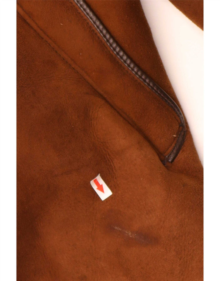 Cappotto in shearling oversize da donna Morlands UK 16 Grande pelle di pecora marrone