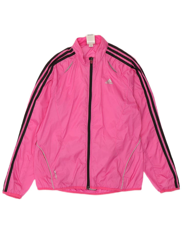 Giacca da ginnastica da donna Adidas UK 14 grande nylon rosa