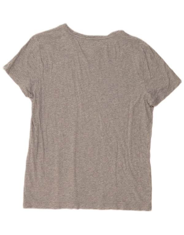 T-shirt grafica da donna Tommy Hilfiger Top grande in cotone grigio