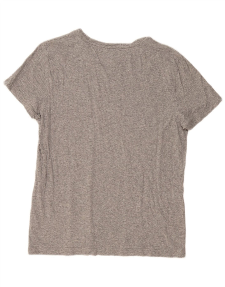 T-shirt grafica da donna Tommy Hilfiger Top grande in cotone grigio