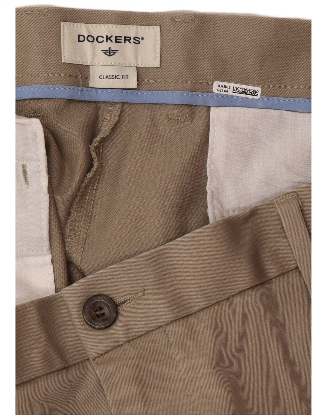 DOCKERS Pantaloni chino da uomo dalla vestibilità classica W38 L29 Classico in cotone beige