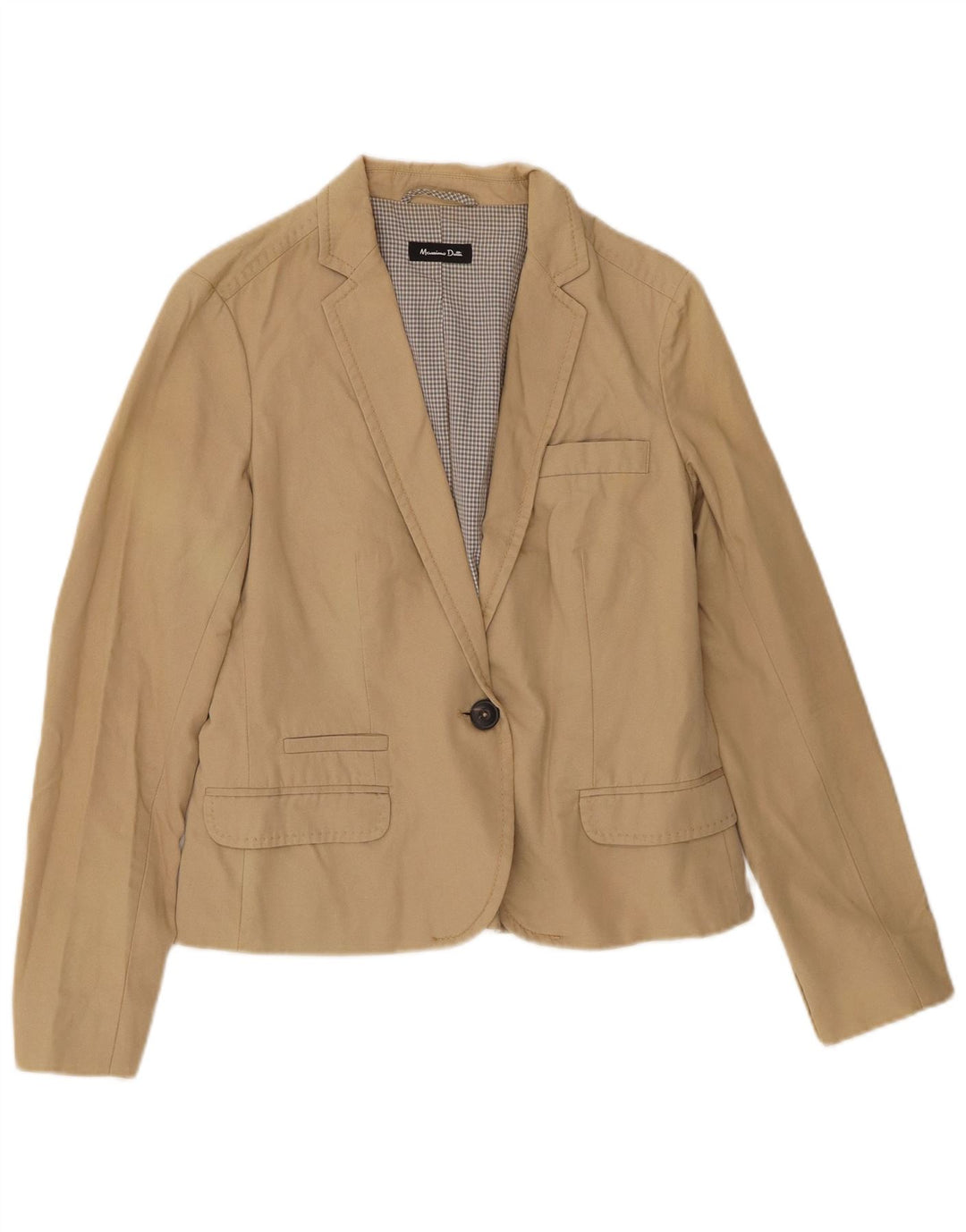 MASSIMO DUTTI Giacca blazer da donna a 1 bottone EU 40 Cotone beige medio
