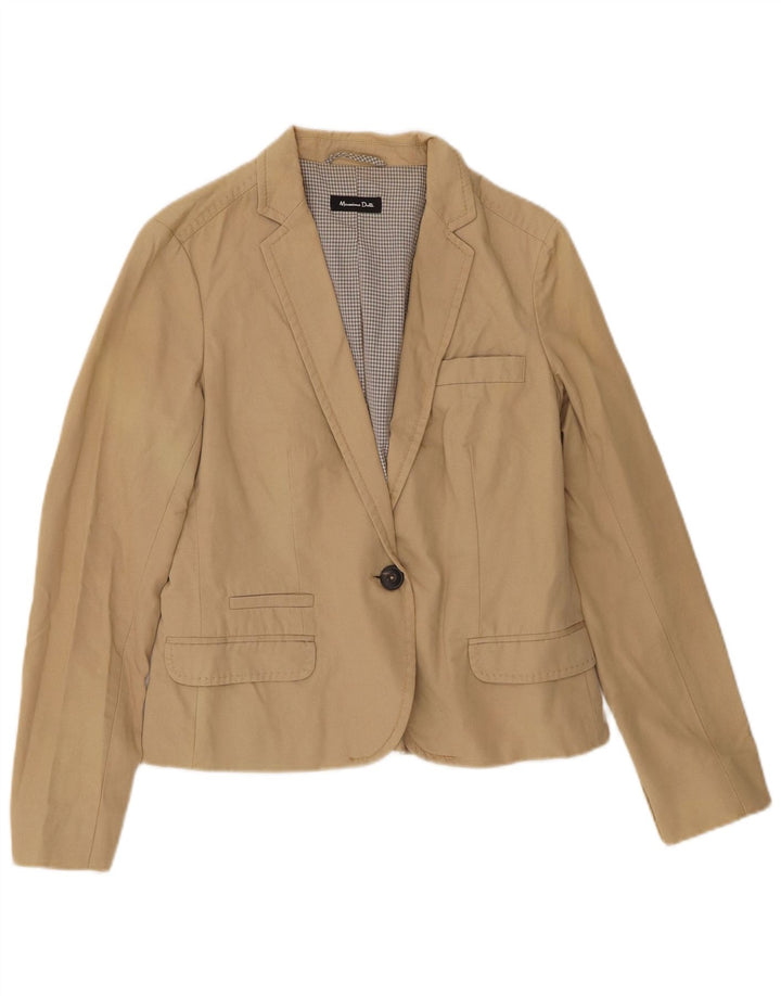 MASSIMO DUTTI Giacca blazer da donna a 1 bottone EU 40 Cotone beige medio