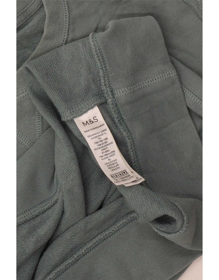 Felpa da uomo Marks & Spencer maglione grande cotone verde