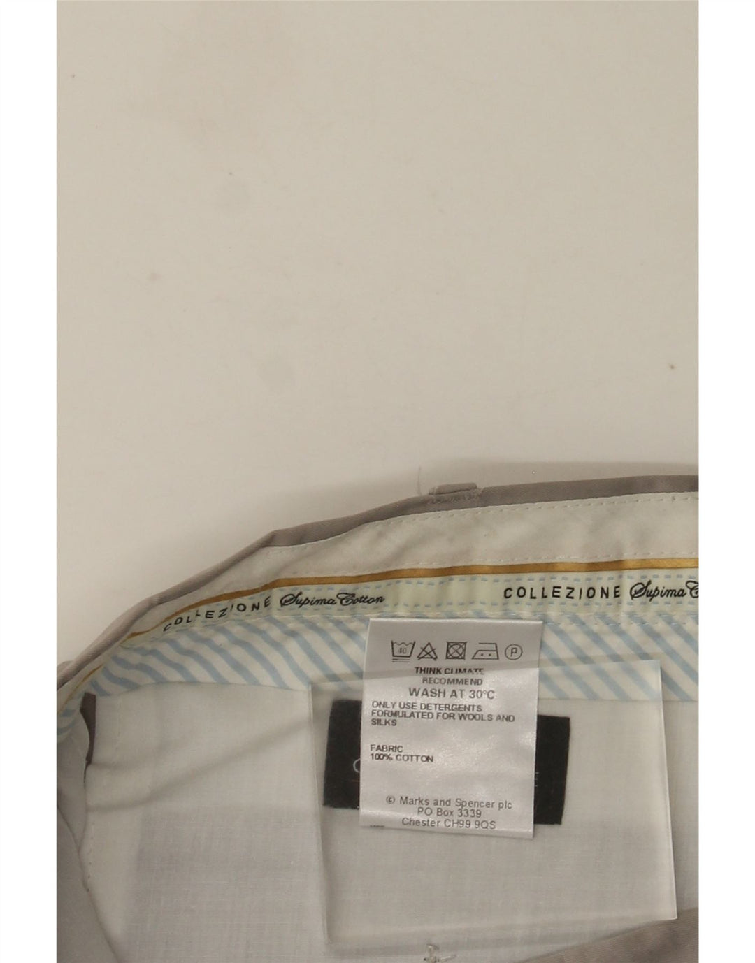 MARKS & SPENCER Pantaloni da abito dritti da uomo W36 L31 Cotone grigio