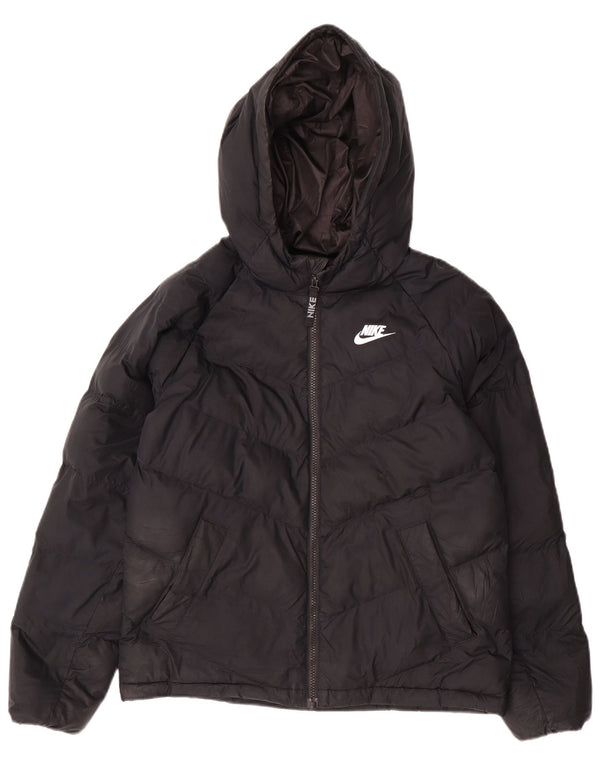 Giacca imbottita con cappuccio Nike da ragazzo 12-13 anni Large nera in poliestere