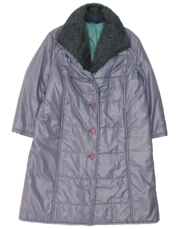 Cappotto imbottito vintage da donna IT 53 2XL Blu