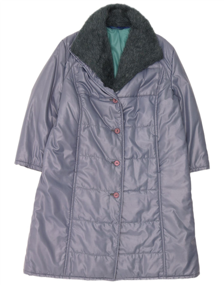 Cappotto imbottito vintage da donna IT 53 2XL Blu