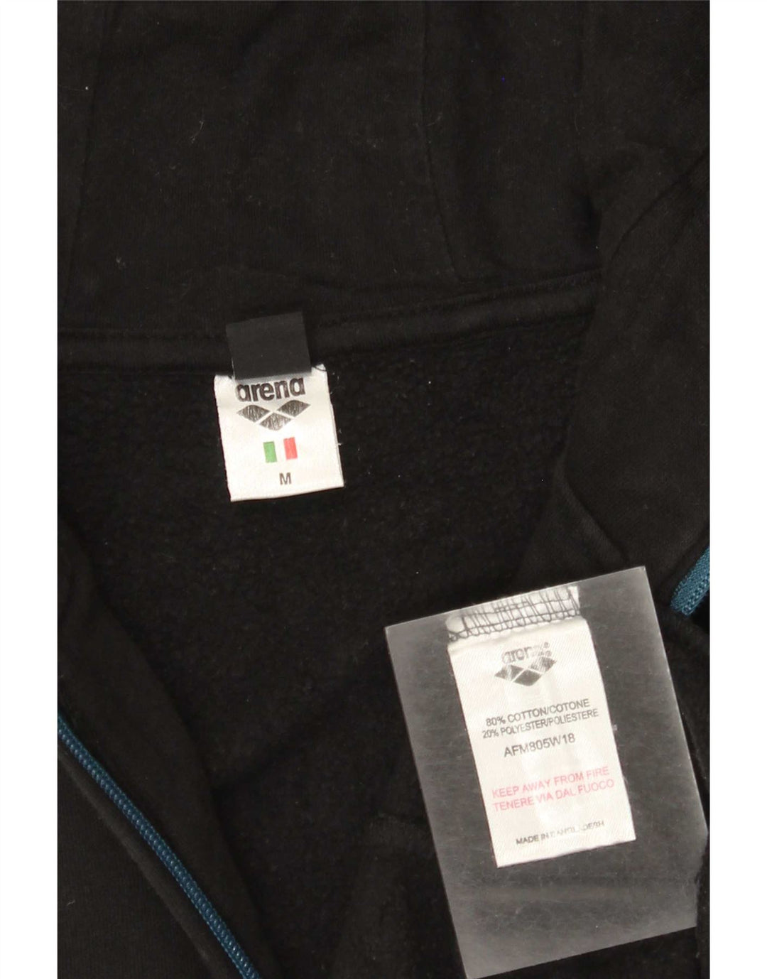 Maglione con cappuccio e zip da uomo Arena in cotone color block medio nero